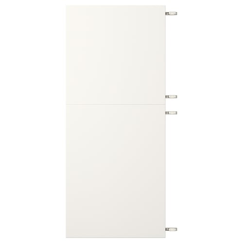 White VEDDINGE cabinet doors, fiberboard and paint, minimalist design.