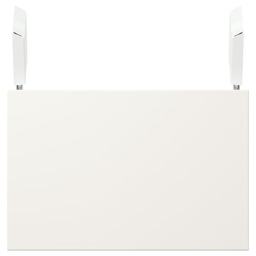 White VEDDINGE office desk, sleek minimalist design, rectangular shape, modern style.
