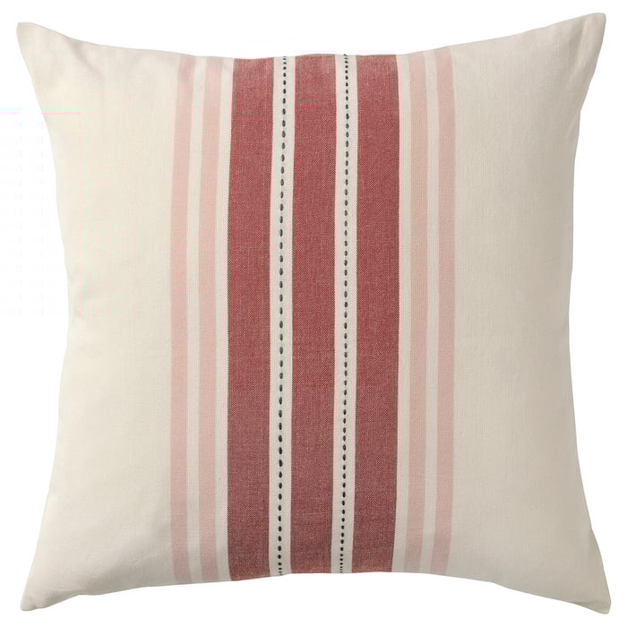VEDMAL Cushion cover, handmade/stripe light redpink, 50x50 cm IKEA