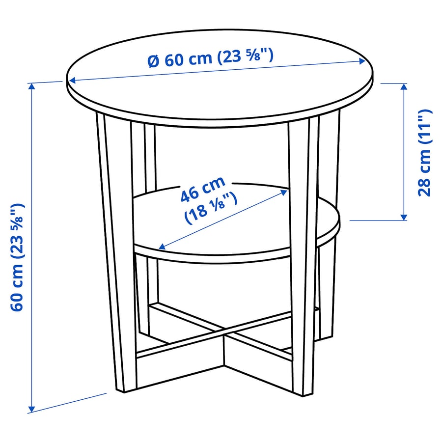 VEJMON oak veneer, side table, 60 cm IKEA