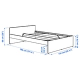 VIHALS Bed frame, white/Luröy, Standard Double