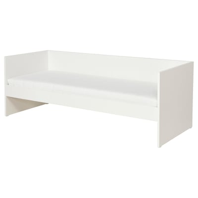 VIHALS white daybed, modern minimalist design, sleek rectangular shape, perfect for small spaces.
