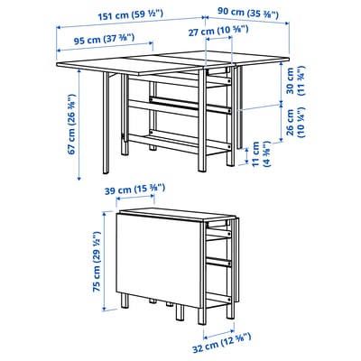 VIHALS / VIHALS dining table and 4 chairs, gateleg dining table white ...