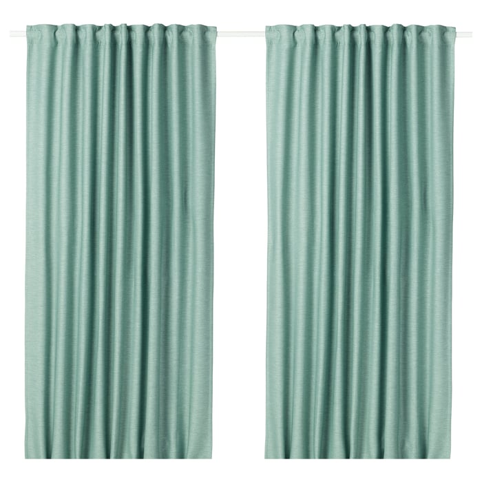 green, Room darkening curtains, 1 pair, 145x250 cm IKEA