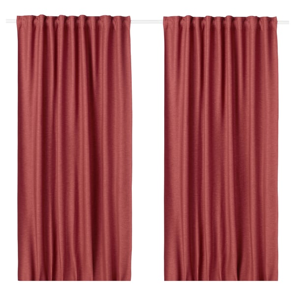 Vilborg Room Darkening Curtains 1 Pair Red Ikea