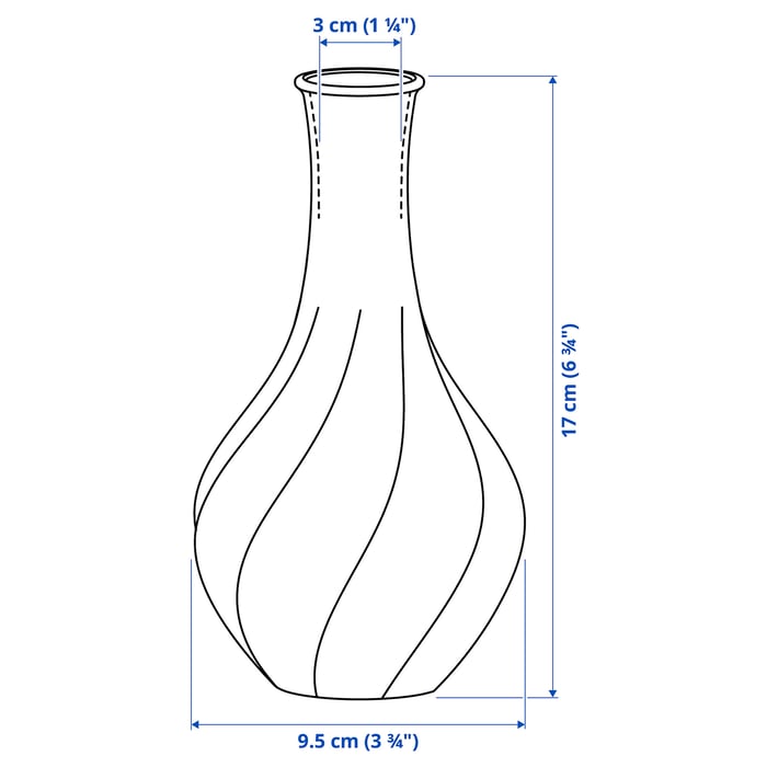 VILJESTARK vase, clear glass, 17 cm IKEA