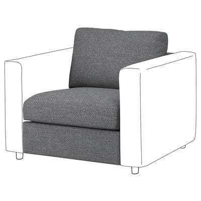 VIMLE 1-seat section, Lejde grey/black