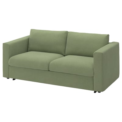 VIMLE 2-seat sofa-bed, Mosshed grey-green