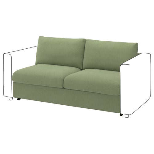 VIMLE 2-seat sofa-bed section, Mosshed grey-green