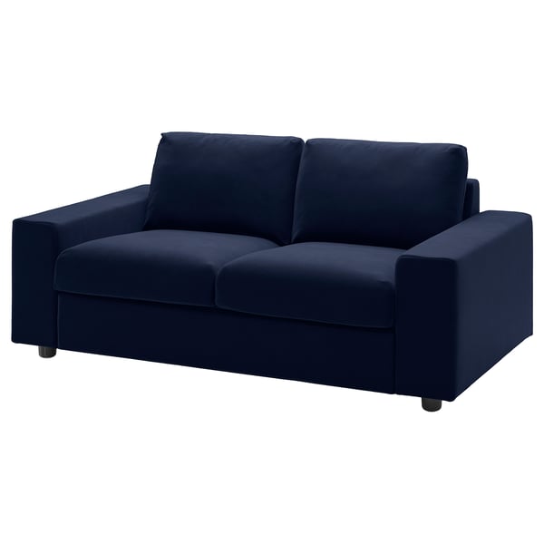 VIMLE 2-seat sofa, with wide armrests/Djuparp dark blue