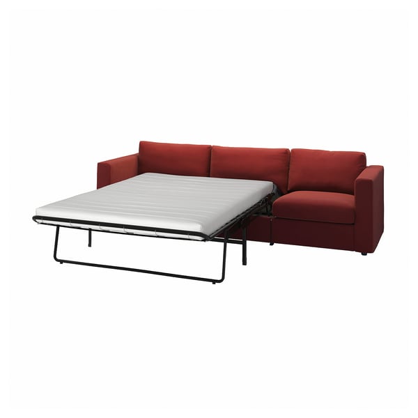 VIMLE 3-seat sofa-bed, Djuparp red-brown