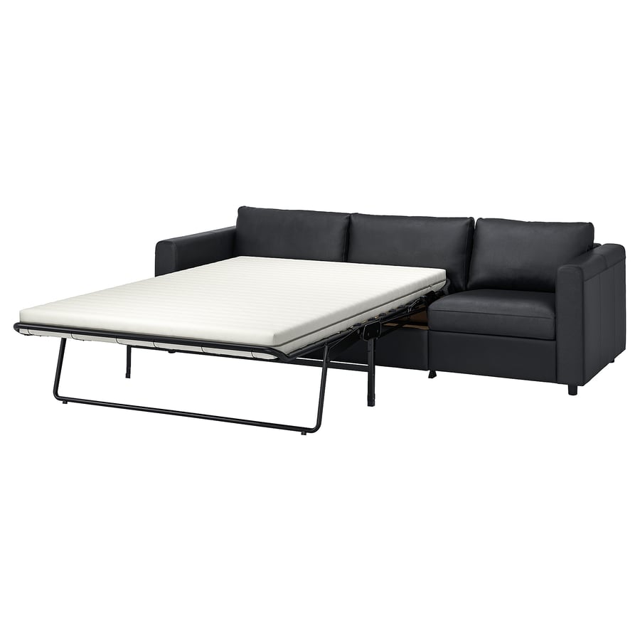 VIMLE 3 seater sofa bed, Grann/Bomstad black leather IKEA