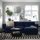 VIMLE 3-seat sofa with chaise longue, Djuparp dark blue