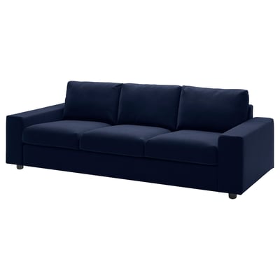 VIMLE 3-seat sofa, with wide armrests/Djuparp dark blue