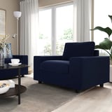 VIMLE Armchair, with wide armrests/Djuparp dark blue