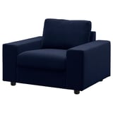 VIMLE Armchair, with wide armrests/Djuparp dark blue