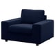 VIMLE Armchair, with wide armrests/Djuparp dark blue