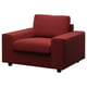 VIMLE Armchair, with wide armrests/Djuparp red-brown