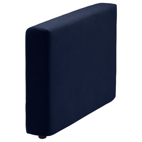 A navy blue VIMLE sofa cushion. It is rectangular with rounded edges and a minimalist design.