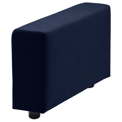 VIMLE dark blue velvet furniture cushion. Rectangular, upholstered design with clean lines and rounded edges.