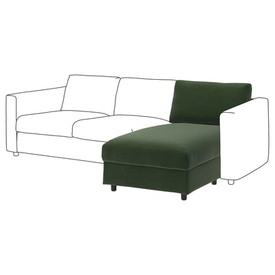 VIMLE Chaise longue section, Johanneshov dark green