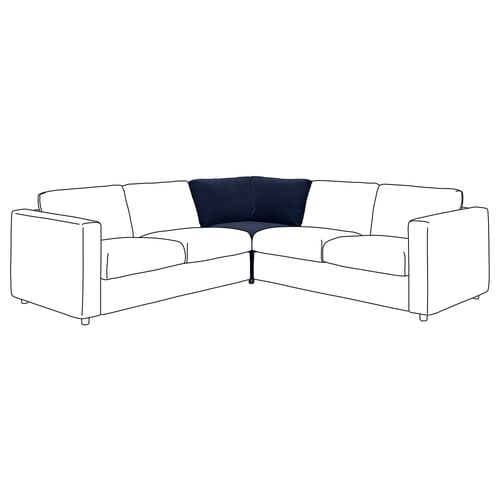 Modern modular VIMLE sectional sofa, white with navy accents, perfect for contemporary living rooms.