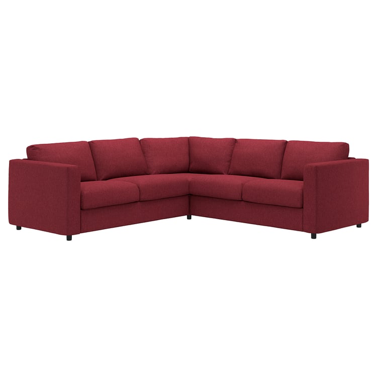 VIMLE corner sofa, 4 seater, Lejde red/brown IKEA