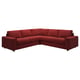 VIMLE Corner sofa, 4-seat, with wide armrests/Djuparp red-brown