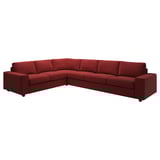 VIMLE Corner sofa, 5-seat, with wide armrests/Djuparp red-brown