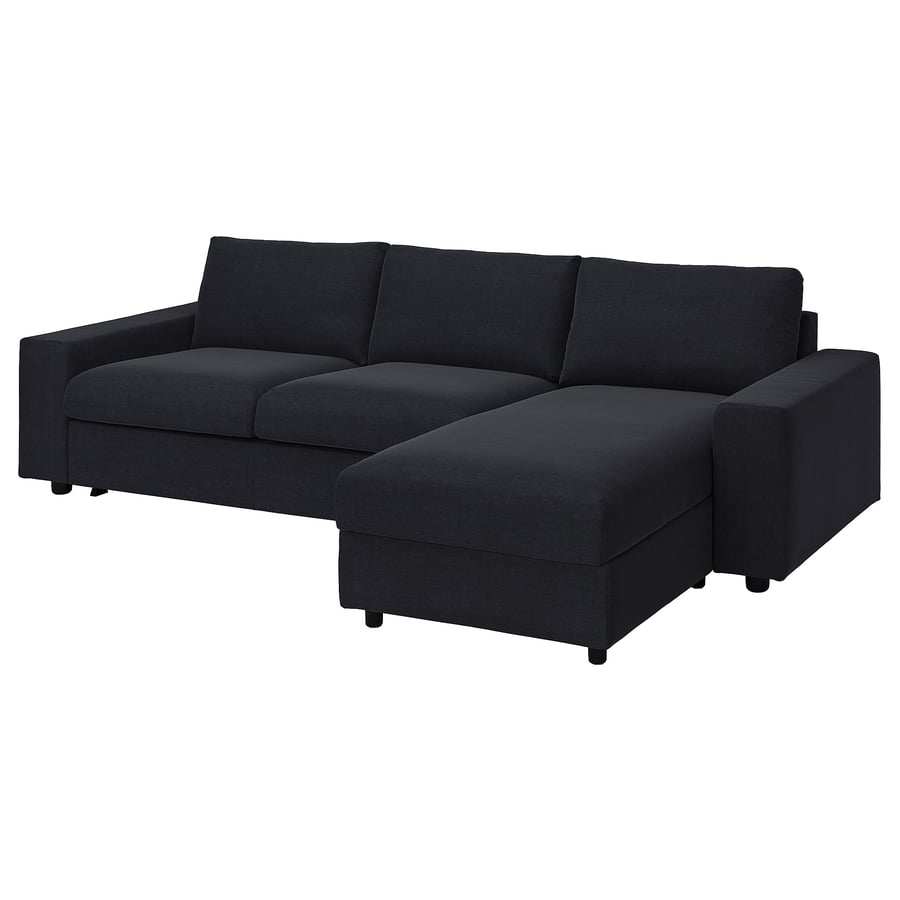 VIMLE cover 3 seater sofa bed with chaise longue, with wide armrests