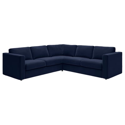VIMLE Cover for corner sofa, 4-seat, Djuparp dark blue