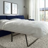 VIMLE Crnr sofa-bed, 5-seat w chaise lng, with wide armrests/Djuparp dark blue