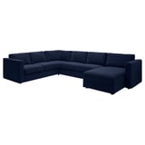 VIMLE Cvr crnr sofa, 5-seat w chaise lng, Djuparp dark blue
