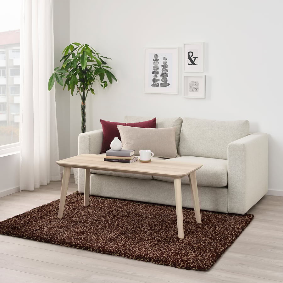 VINDUM Rug, high pile, brown, 133x180 cm IKEA