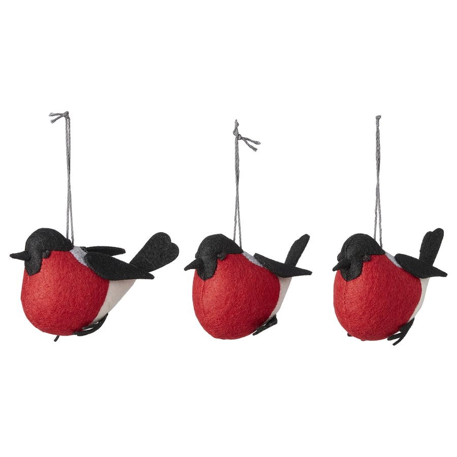 VINTERFINT Hanging decoration, bird red, 6 cm IKEA