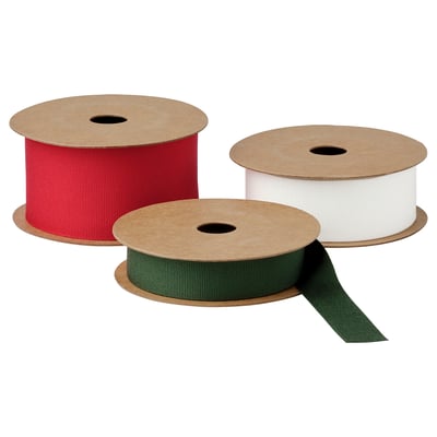 VINTERFINT Ribbon, set of 3, mixed colours, 5 m