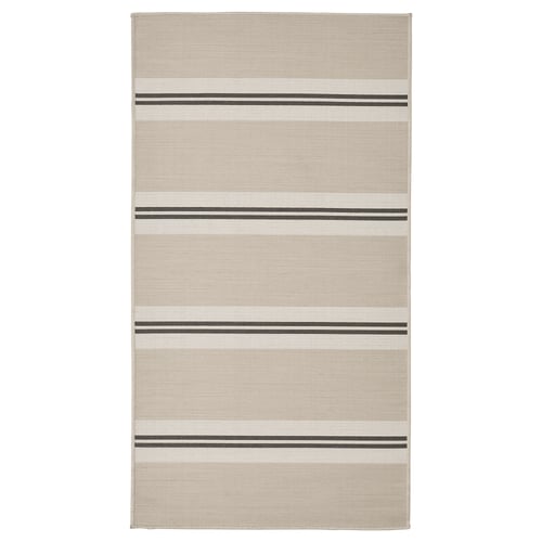 VIRKLUND rug, beige & grey, striped, rectangular, flatweave, indoor/outdoor.