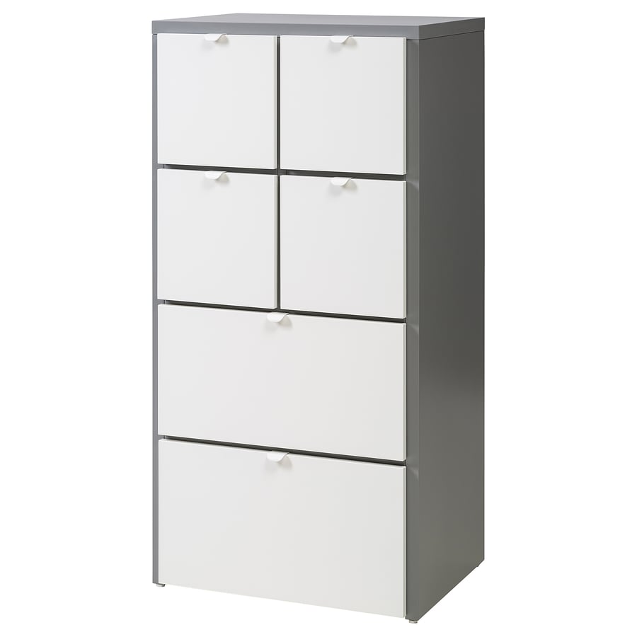 VISTHUS chest of 6 drawers, grey/white, 63x126 cm IKEA
