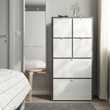 VISTHUS Chest of 6 drawers, grey/white, 63x126 cm