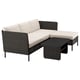VITTSKÄR 3-seat conversation set, with chaise longue outdoor/plastic rattan dark grey Frösön/Duvholmen beige