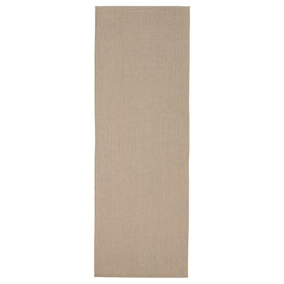 VODSKOV Rug, flatwoven, natural/light grey, 80x230 cm