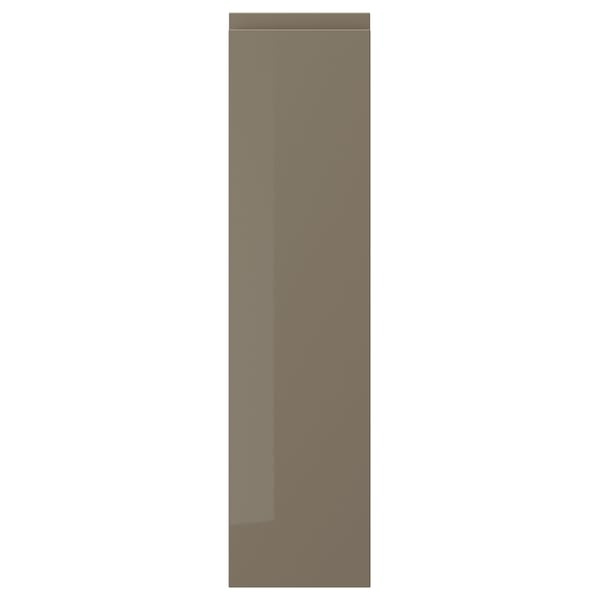 VOXTORP Door, high-gloss dark grey-brown, 20x80 cm