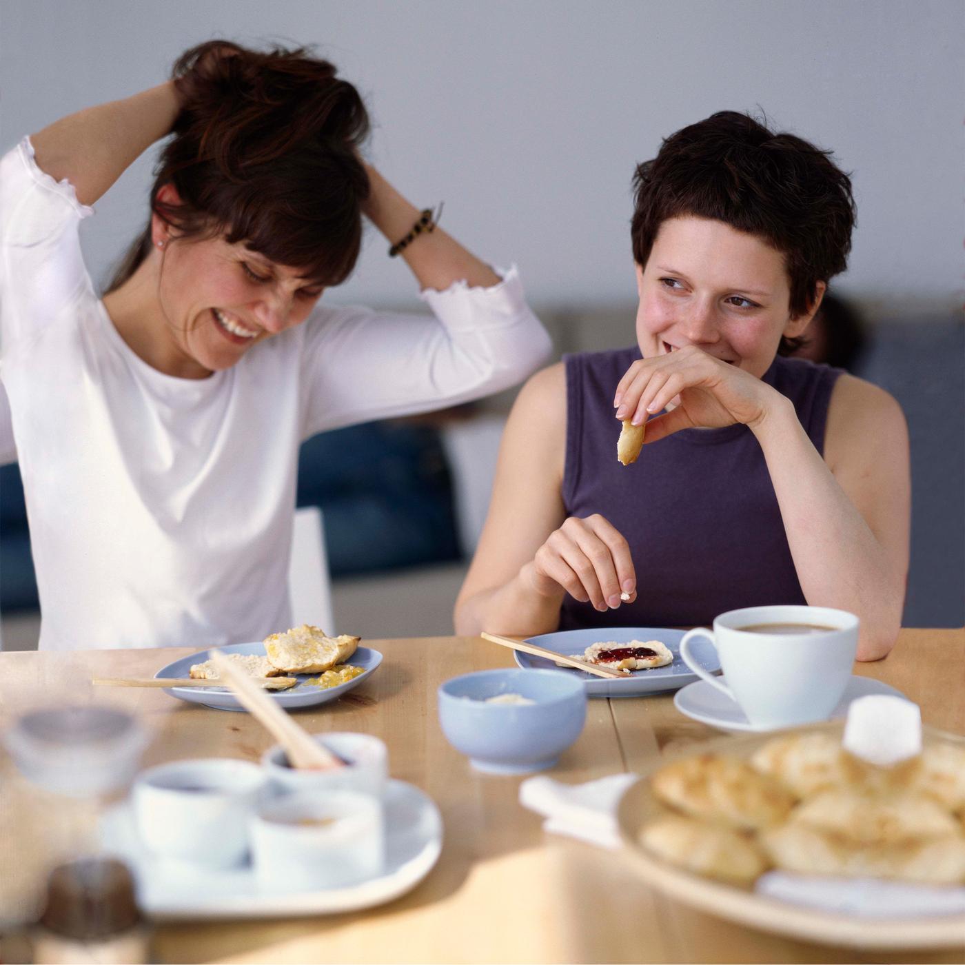 Frühstück in der neuen Küchenabteilung