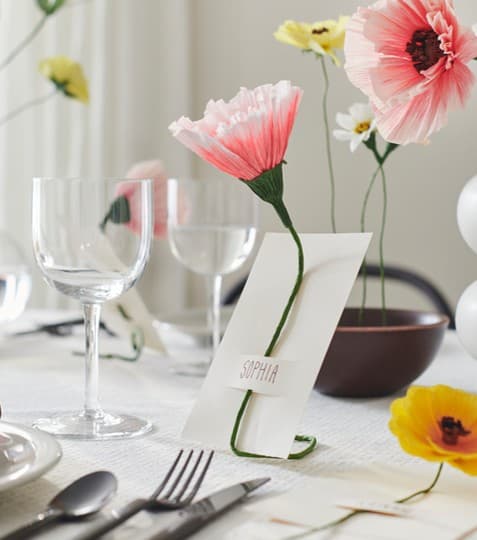 Blumige Tischkarten zu MIDSOMMAR