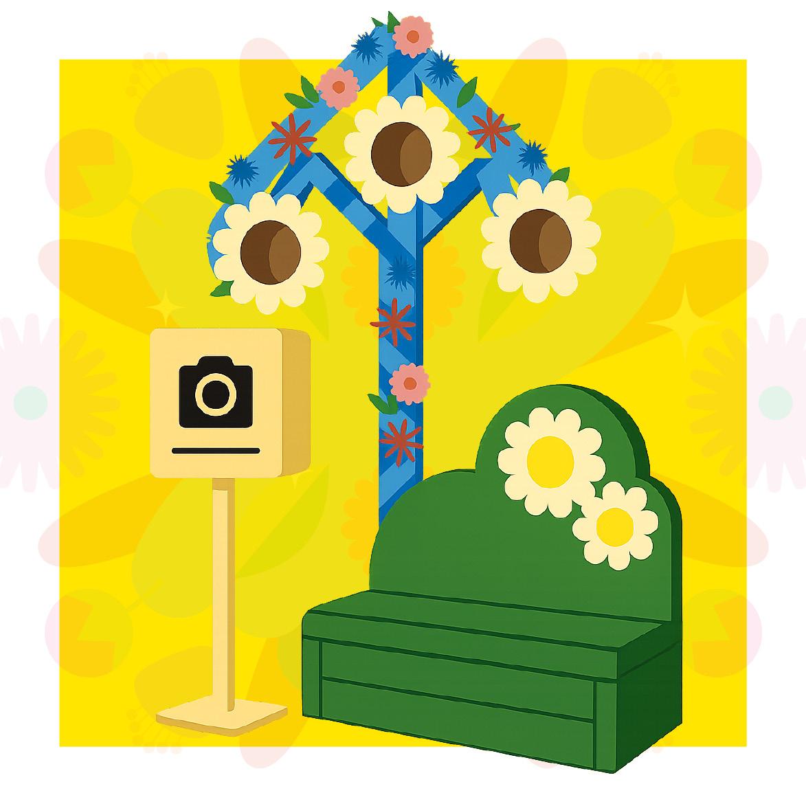 Midsommar-Fotostation für Kinder