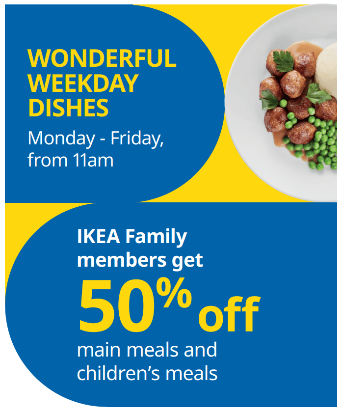 50% off main & children's meal Monday-Friday