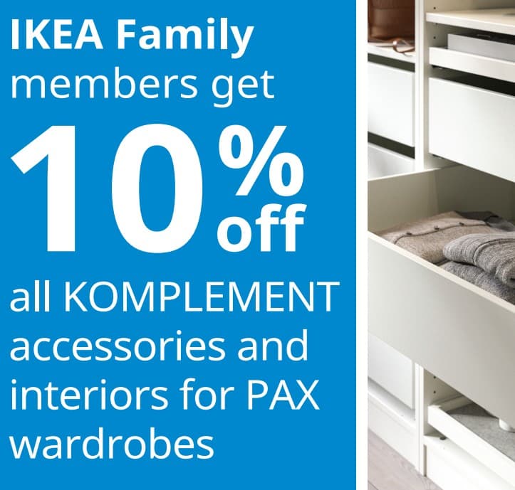 10% off KOMPLEMENT wardrobe interiors!