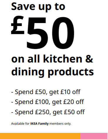 Save up to £50 on all kitchen and dining products!