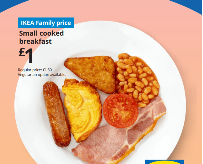 £1 breakfast every Saturday