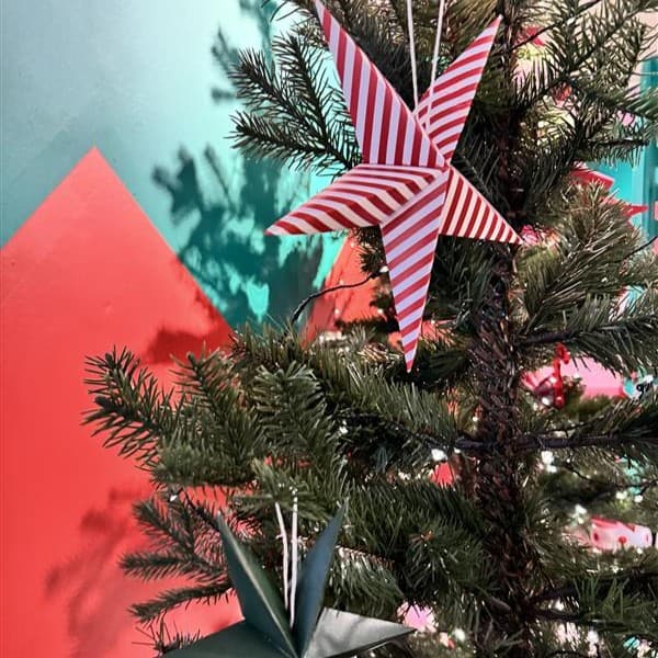 DIY Wrapping Paper Tree Decorations